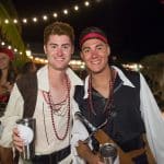 Two men dressed up as pirates at a Staniel Cay yacht club party.