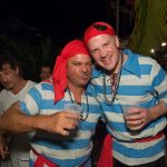 Two men dressed as pirates at a Staniel Cay party.