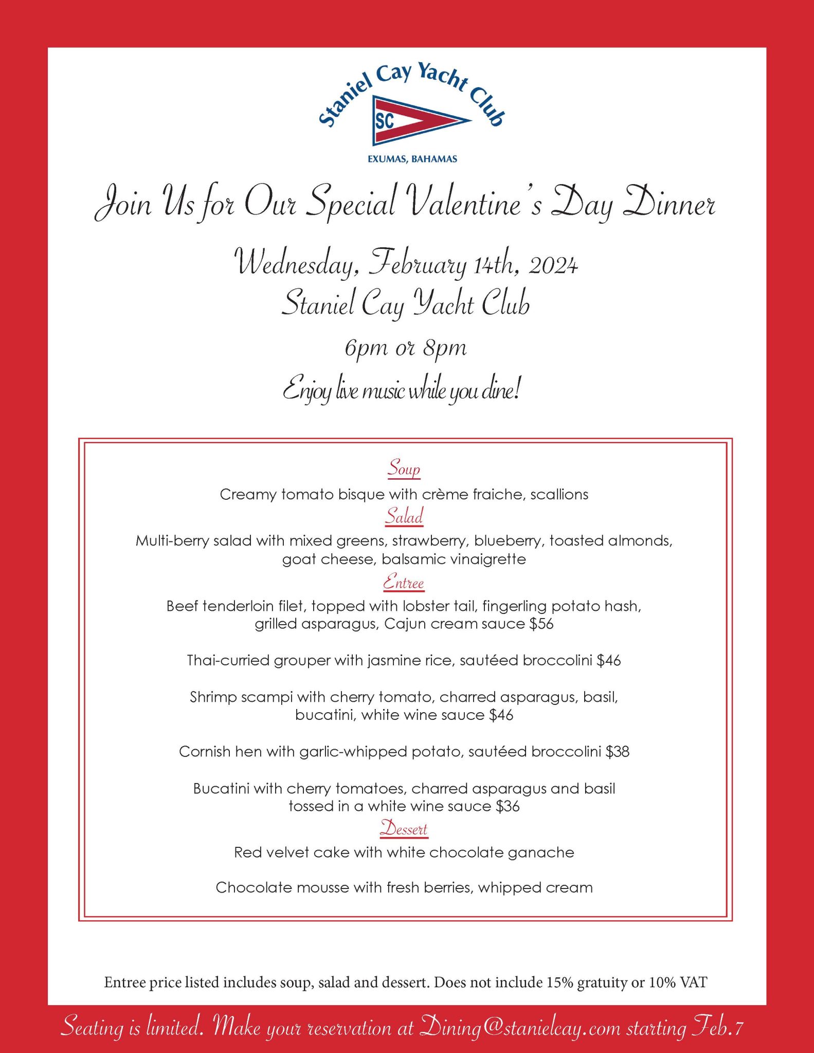 Valentines Day at The Staniel Cay Yacht Club