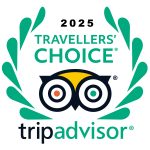 Staniel Cay Yacht Club Tripadvisor 2025 Travellers’ Choice logo featuring an owl graphic surrounded by green laurel leaves. Vacation Rentals and Resort on Staniel Cay Exuma